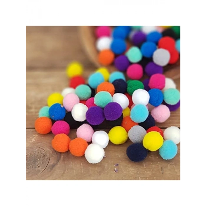 Koyu Mavi Peluş Ponpon Seti - 2.2 cm, 20 Adet