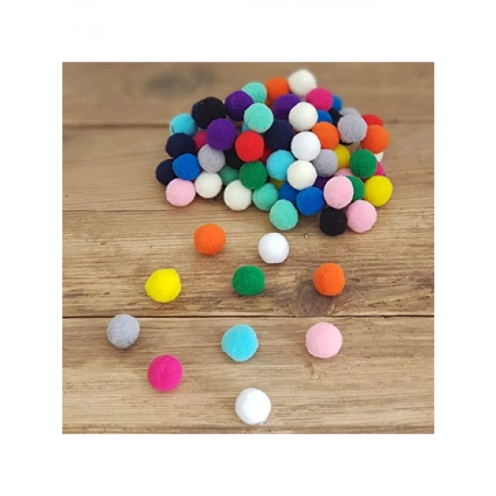 Koyu Mavi Peluş Ponpon Seti - 2.2 cm, 20 Adet