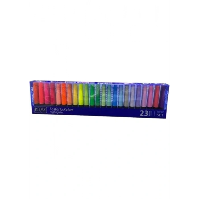 KRAF Fosforlu Kalem Desk Set 23 Renk (365)