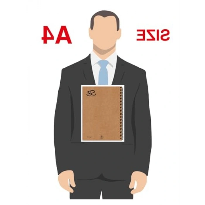 Kraft Kapaklı Spiralli A4 Defter (140 Sayfa)