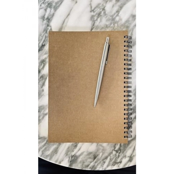 Kraft Kapaklı Spiralli Notebook - A5 Boyut (15x21 cm), 100 Yaprak (Noktalı)