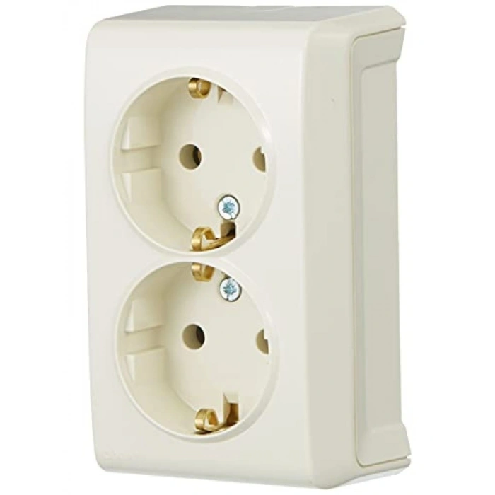Krem İkili Topraklı Priz - Güvenilir ve Dayanıklı