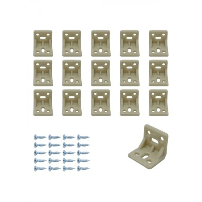 Krem Plastik L Gönye Köşebent - 25x25x30mm, 15 Adet