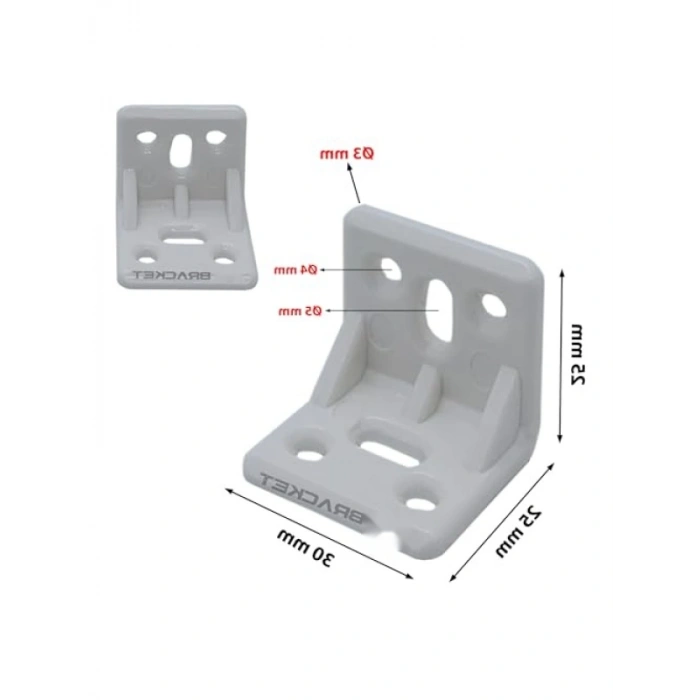 Krem Plastik L Gönye Köşebent - 25x25x30mm, 15 Adet