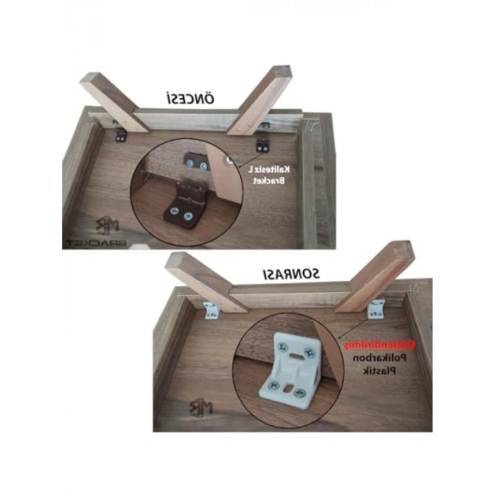 Krem Plastik L Gönye Köşebent - 25x25x30mm, 15 Adet