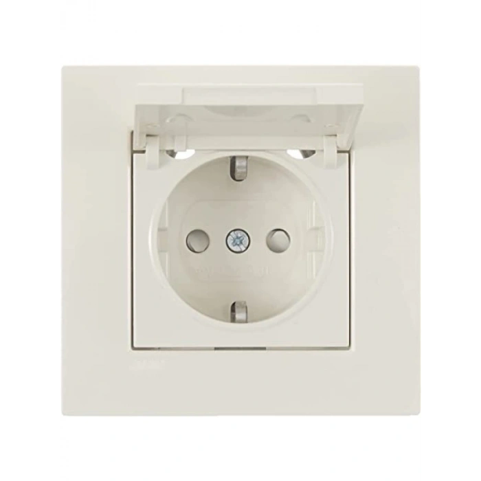 Krem Renkli Çocuk Korumalı Topraklı Priz