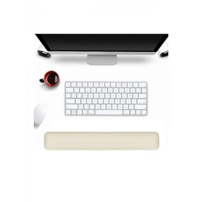 Krem Renkli Ergonomik Klavye Mouse Bilek Desteği
