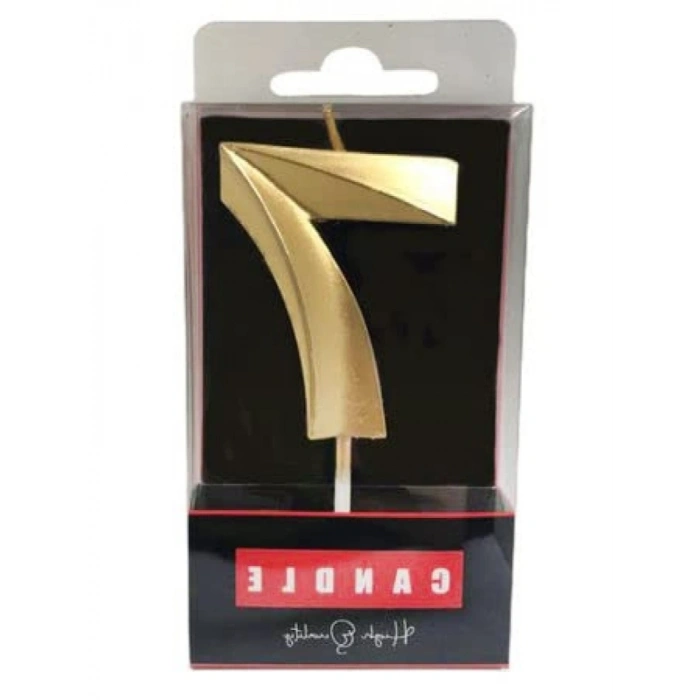 Kristal Desenli Altın Pasta Mumu - 7 Yaş