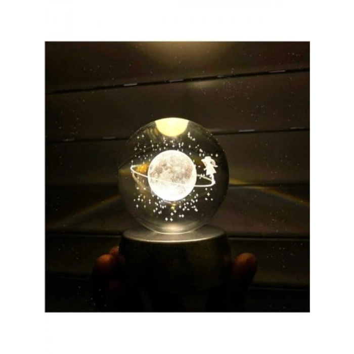 Kristal Renk Değiştiren LED Işıklı Gece Lambası, 8.5 cm