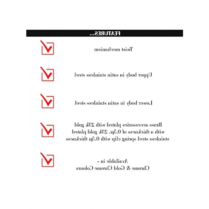 Krom Altın Renkli Versatil Kalem - Şık Tasarım