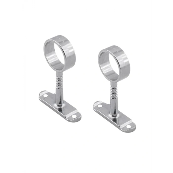 Krom Askı Flanşı - Oval Dolap Boru Sabitleme Aparatı (2 ADET)