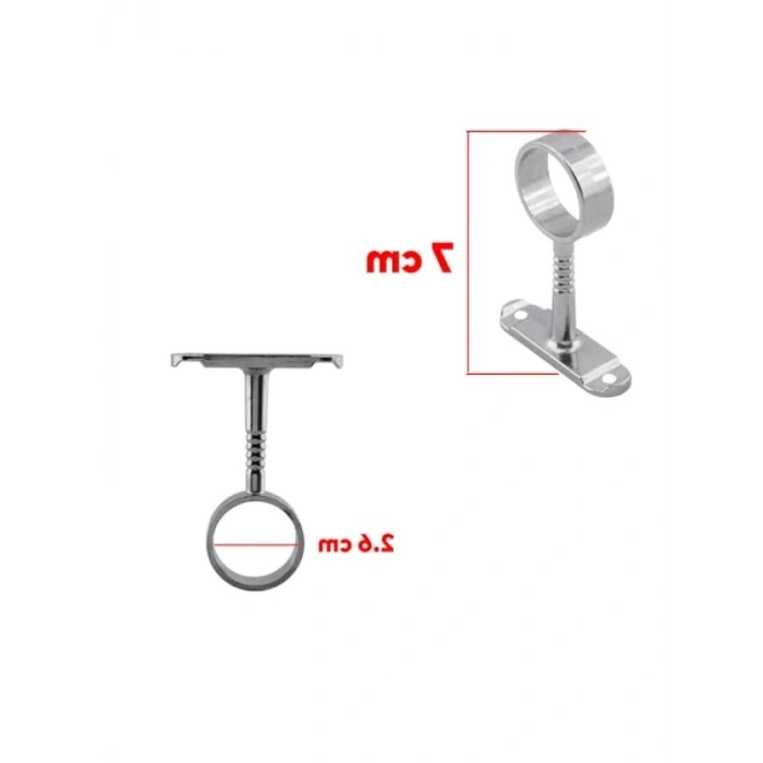 Krom Askı Flanşı - Oval Dolap Boru Sabitleme Aparatı (2 ADET)