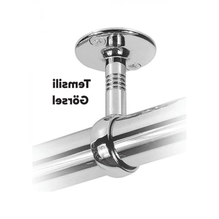 Krom Askı Flanşı - Oval Dolap Boru Sabitleme Aparatı (2 ADET)