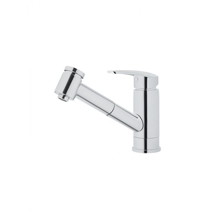 Krom Çıkış Ucuna Sahip Pull-Out Eviye Bataryası