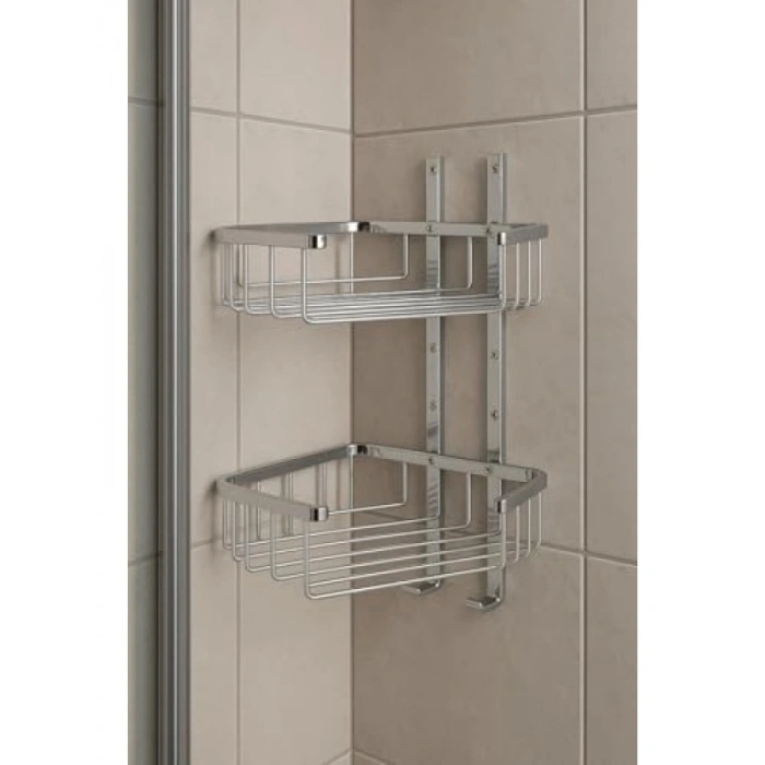 Krom Görünümlü İkili Köşe Malzemelik - Şık Tasarım