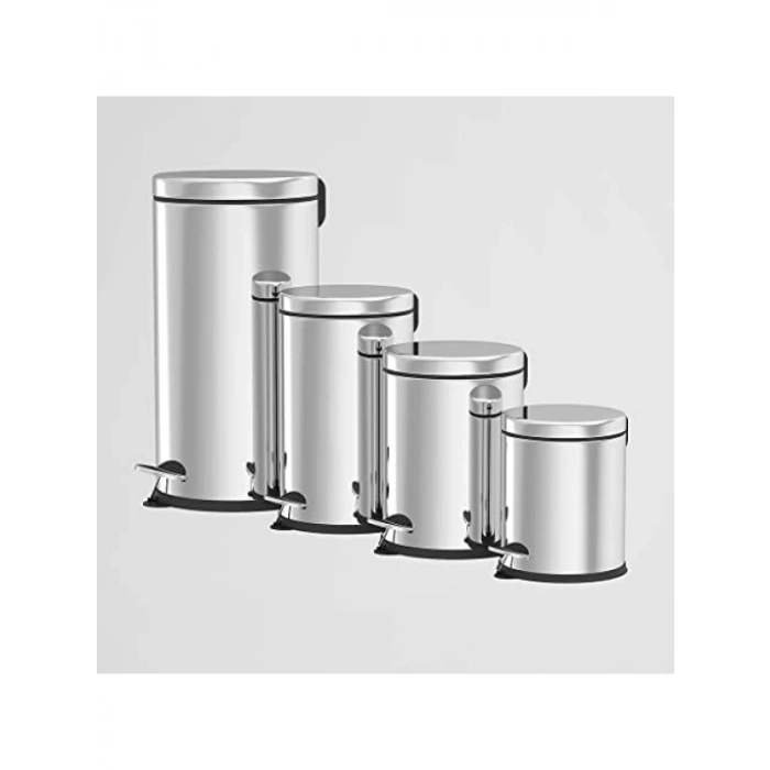 Krom Kaplama 5 LT Pedallı Çöp Kovası