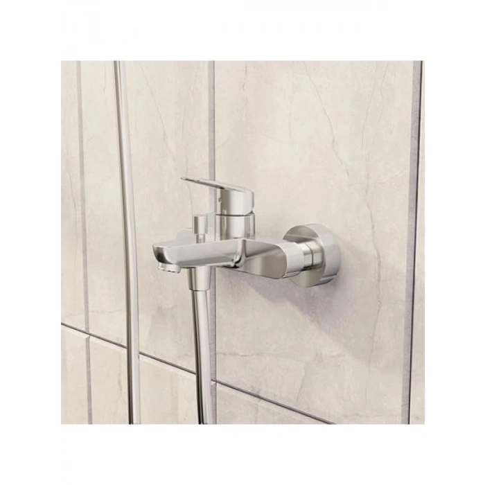 Krom Kaplama Banyo Bataryası, El Duşu ile Uzun Çıkış Ucu