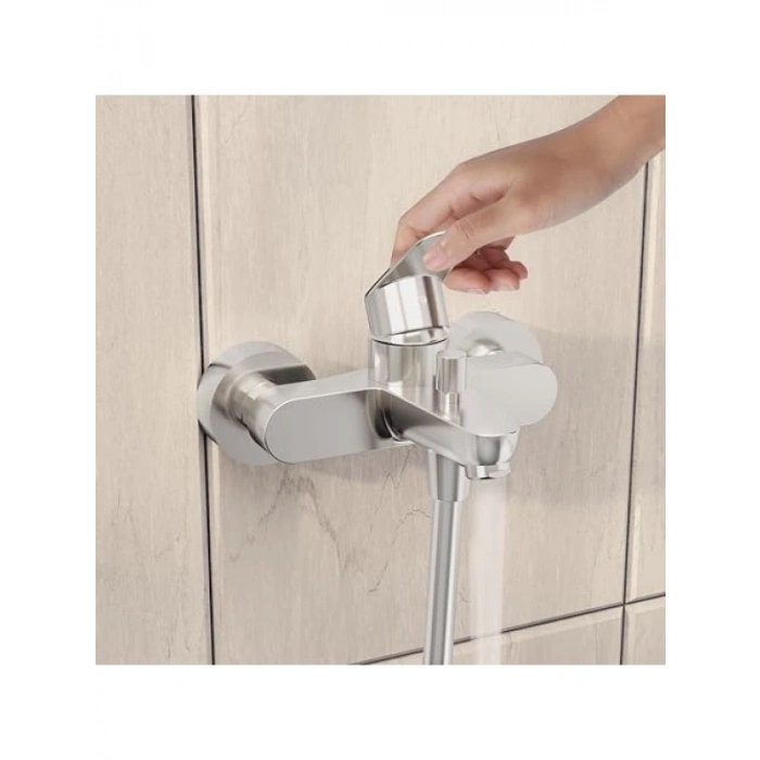 Krom Kaplama Banyo Bataryası, El Duşu ile Uzun Çıkış Ucu