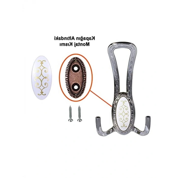 Krom Kaplama Duvar Askısı - 4 Adet