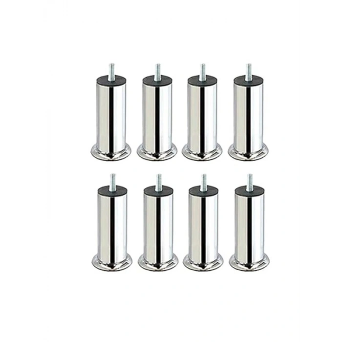 Krom Kaplama Metal Mobilya Ayağı, 12 cm Boy ve 3/8 Kalın Diş
