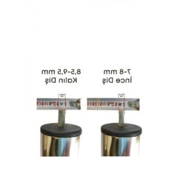 Krom Kaplama Metal Mobilya Ayağı, 12 cm Boy ve 3/8 Kalın Diş