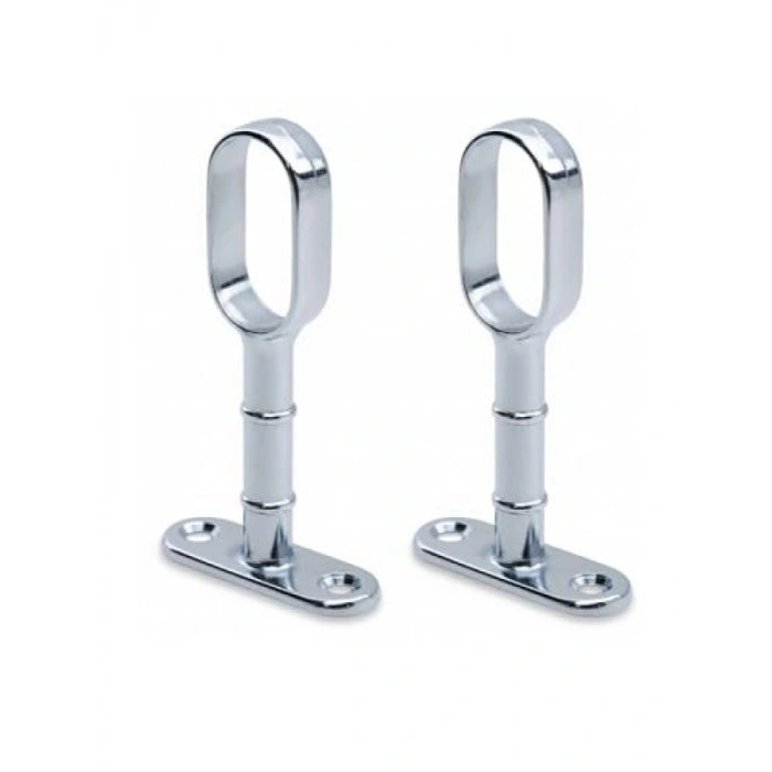 Krom Kaplama Oval Dolap Askı Flanşı - 2 Adet, Güçlü ve Dayanıklı