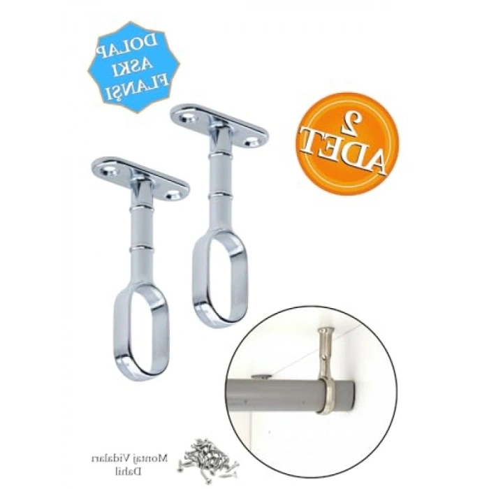 Krom Kaplama Oval Dolap Askı Flanşı - 2 Adet, Güçlü ve Dayanıklı