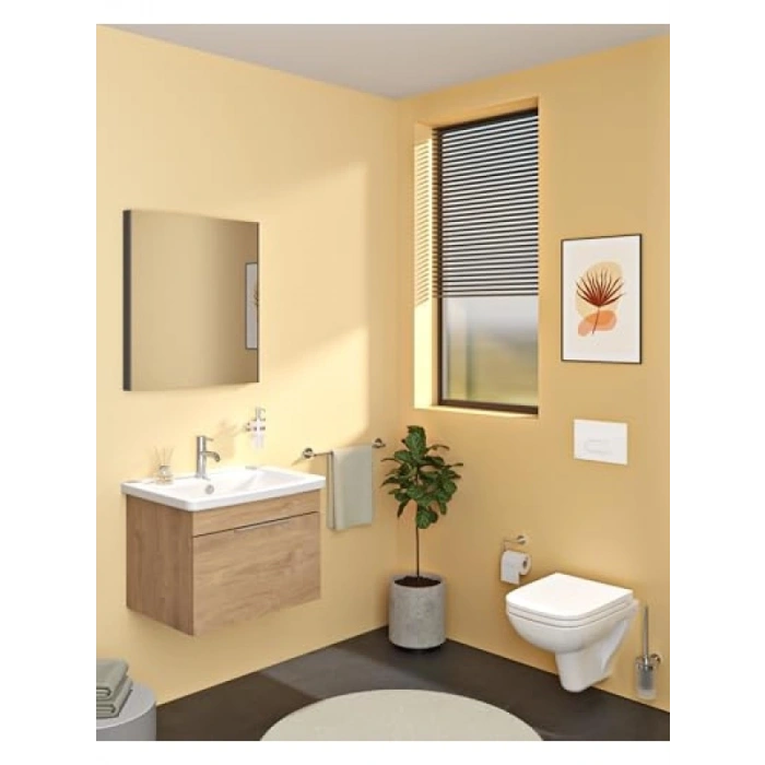 Krom Kaplama Tuvalet Fırçalığı, Buzlu Cam Hazne