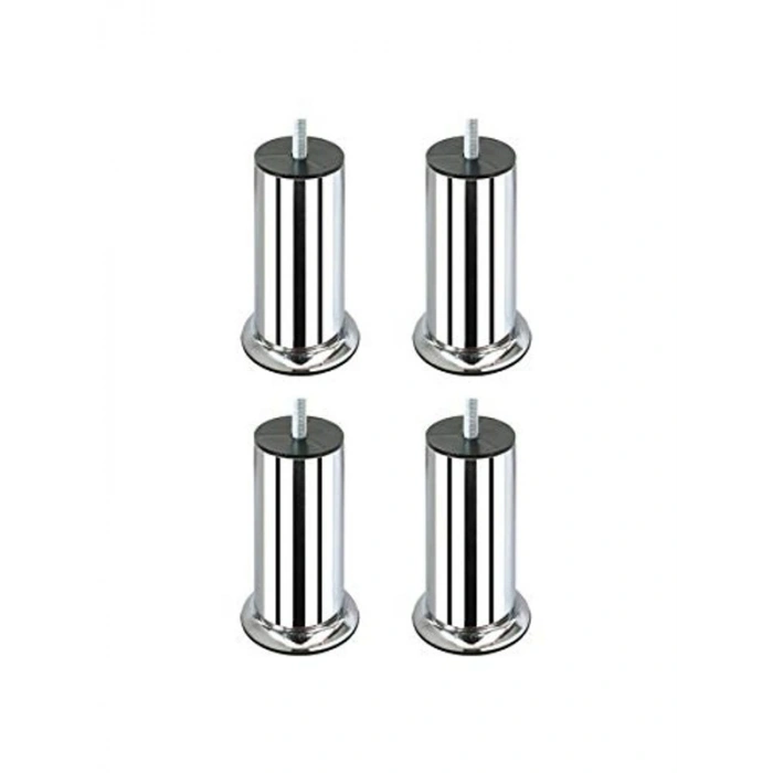Krom Metal Baza Koltuk Kanepe Ayağı, 12 cm, İnce Dişli
