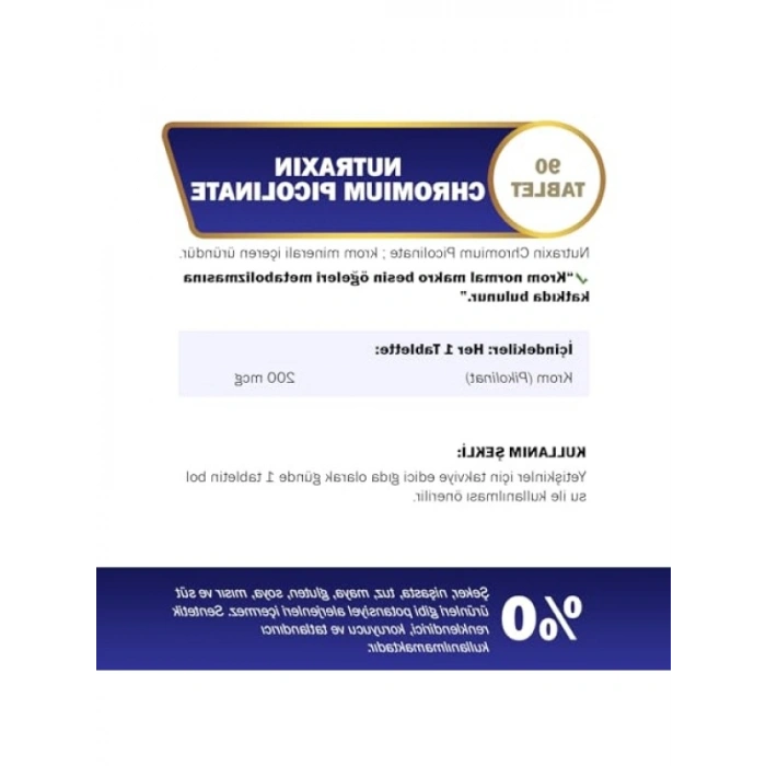 Krom Picolinate 200 mcg 90 Tablet Takviye Edici Gıda