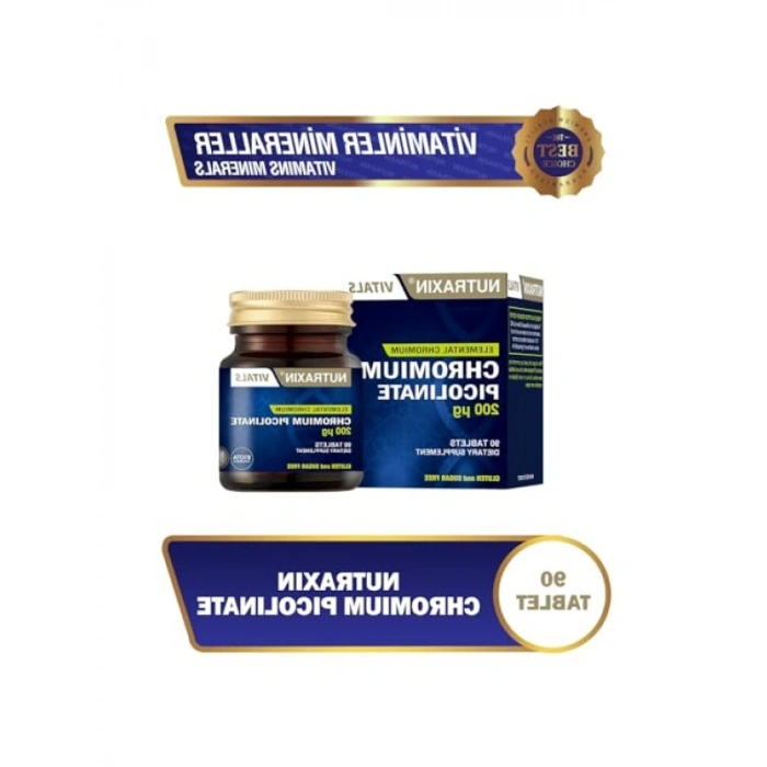Krom Picolinate 200 mcg 90 Tablet Takviye Edici Gıda