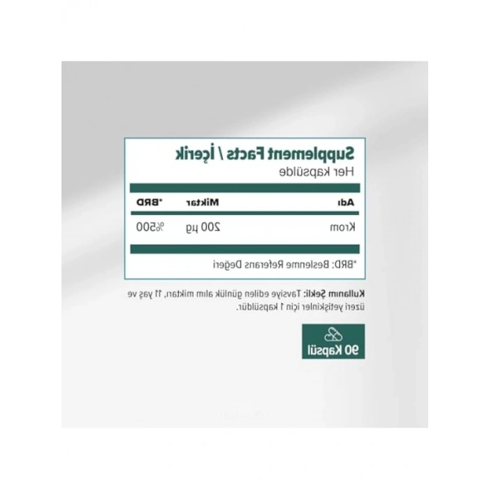 Krom Pikolinat Takviye Edici Kapsül (20 Mcg, 90 Kapsül)