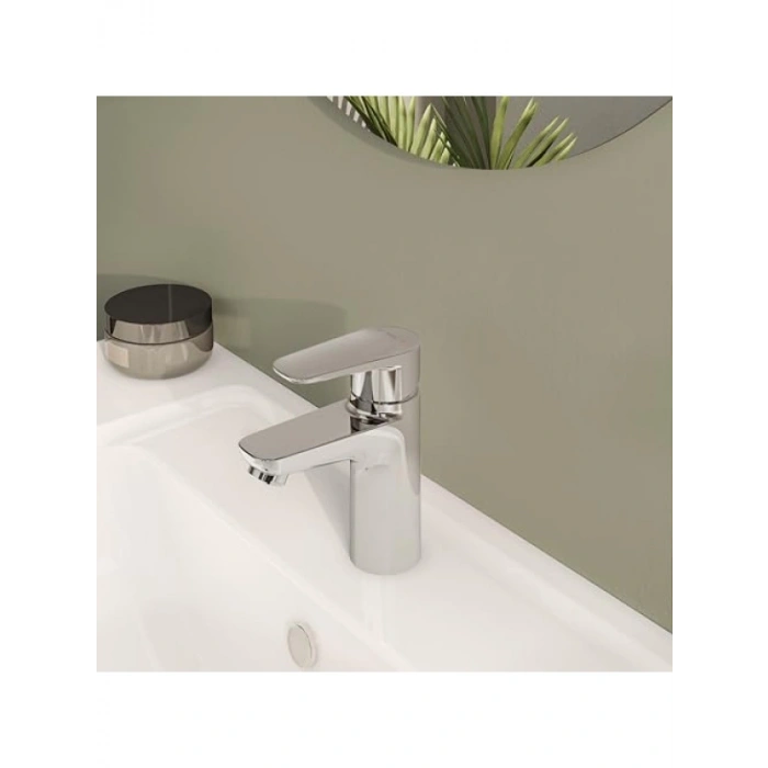 Krom Renk Lavabo Bataryası - 90 mm Çıkış Ucu, 5L/dk Su Akışı