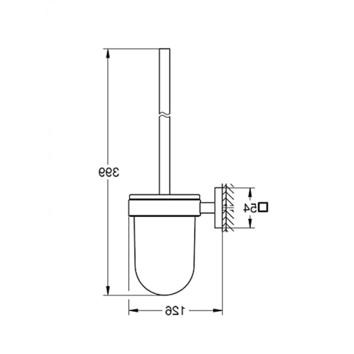 Krom Tuvalet Fırçası Seti