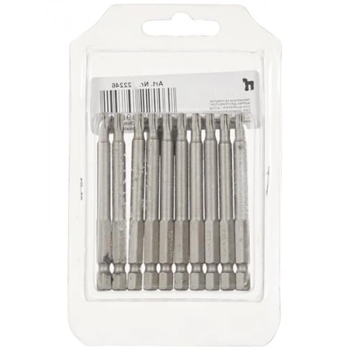 Krom Vanadyum Torx Bits Uç Seti, T25, 75 mm Uzunluk