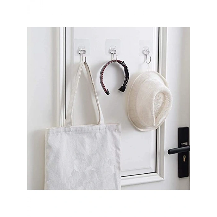 Krom Yapışkan Kancalar - Banyo ve Mutfak İçin 3 Adet