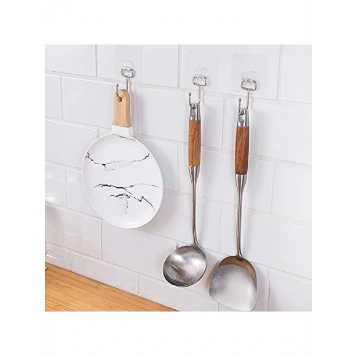 Krom Yapışkan Kancalar - Banyo ve Mutfak İçin 3 Adet