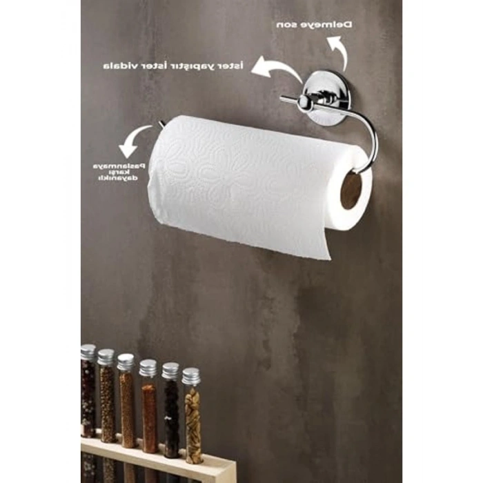 Krom Yapışkanlı Havlu Kağıdı Asacağı, Mutfak ve Banyo Kullanımı
