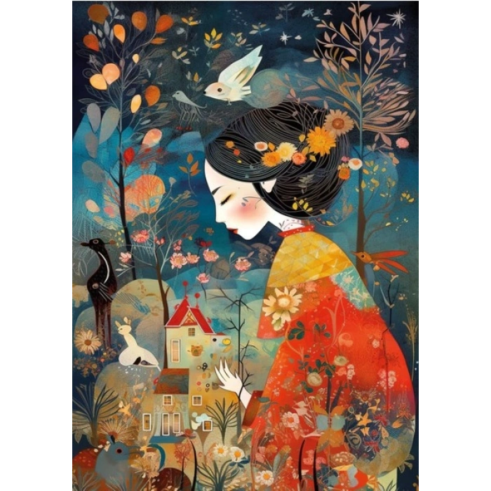 KS Games A Woman In Red Kimono 500 Parça Puzzle