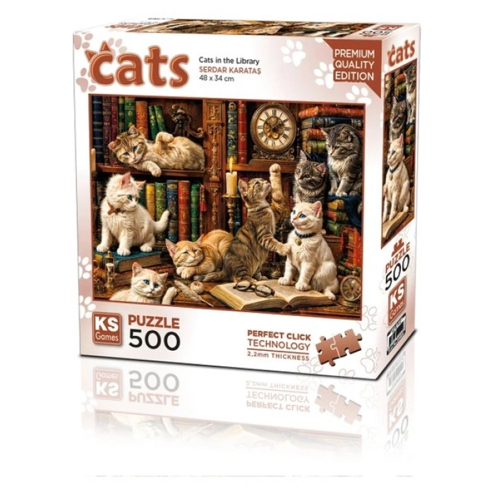 Ks Games Cats In The Library 500 Parça Puzzle