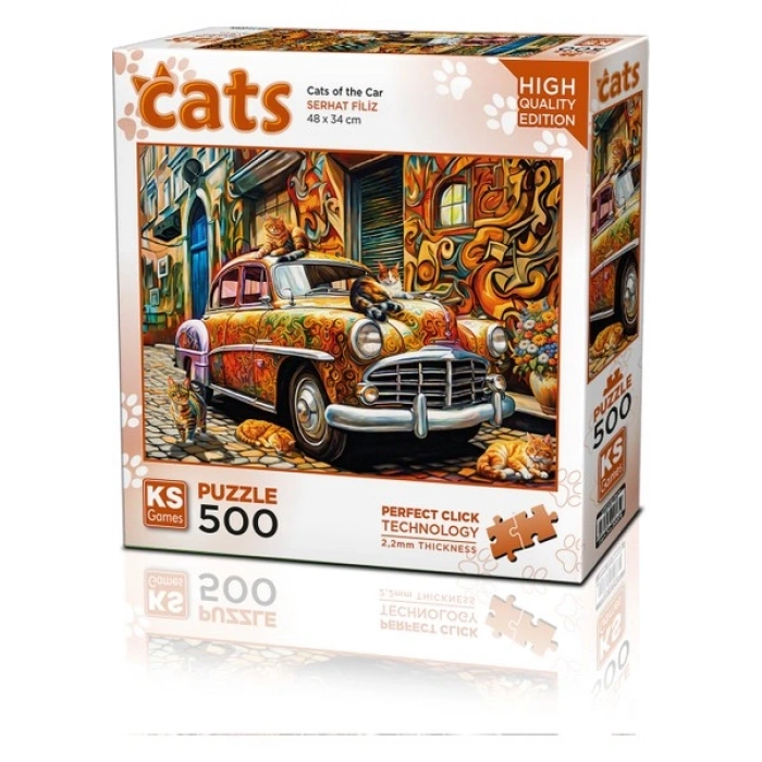 KS Games Cats On The Car 500 Parça Puzzle