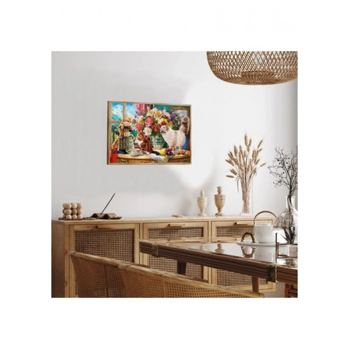 KS Games Family Cats Near The Window 1000 Parça Puzzle