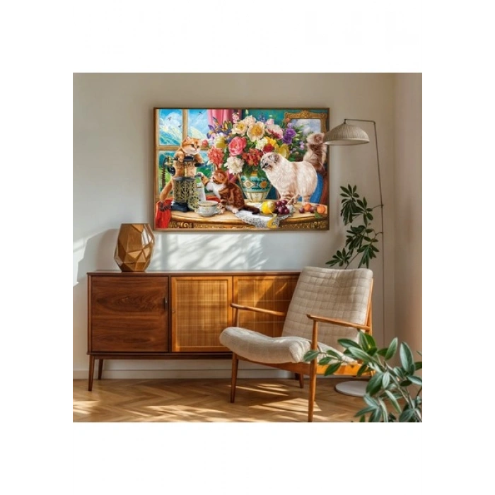 KS Games Family Cats Near The Window 1000 Parça Puzzle