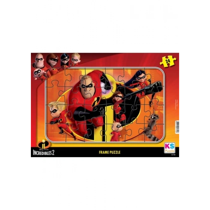 KS Games Incredibles Family İnanilmaz Aile 2 Frame Puzzle 24Lü