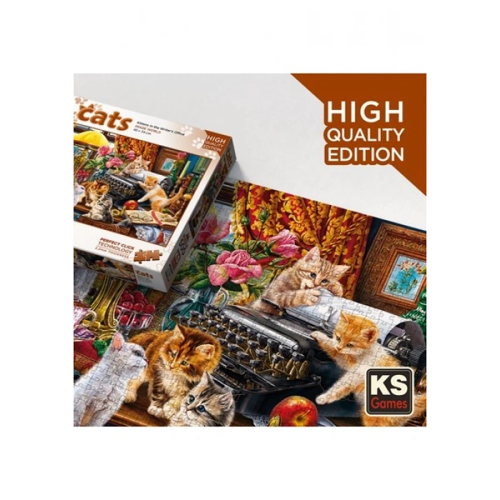 KS Games Kittens In The Writer#s Office 500 Parça Puzzle