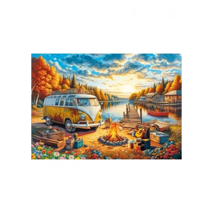 KS Games Vosvos Camp Fire At Sunset 1000 Parça Puzzle