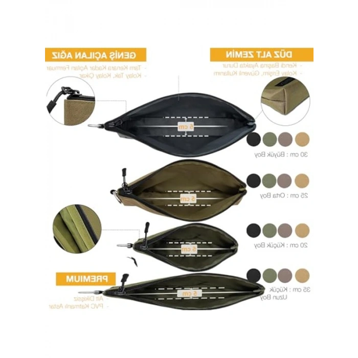 Küçük Alet Çantası - Fermuarlı Kanvas Organizer Seti