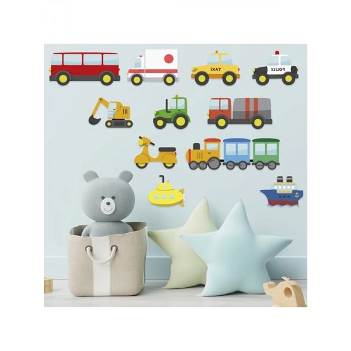 Küçük Araçlar Çocuk Odası Duvar Sticker