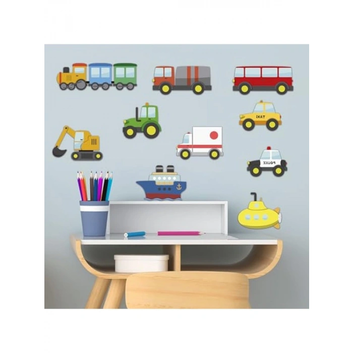 Küçük Araçlar Çocuk Odası Duvar Sticker