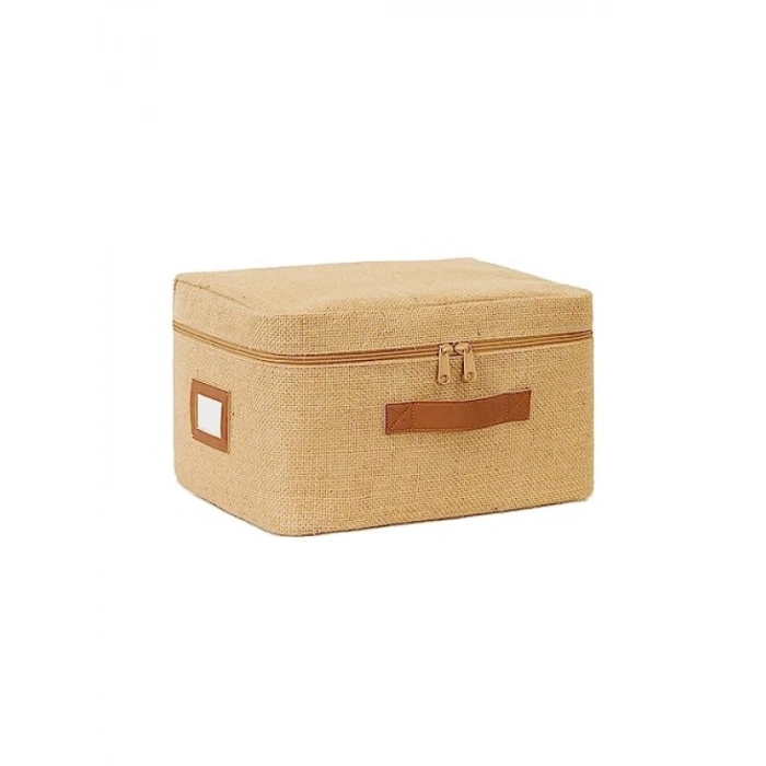 Küçük Boy Jüt Kumaş Hurç (30 x 22 x 18 cm)